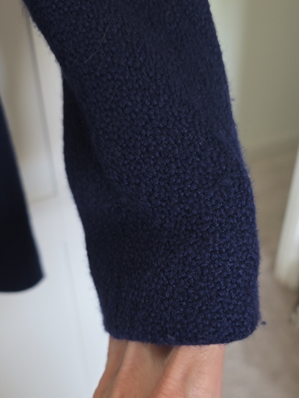 Ann Taylor Navy Blue Fall Spring Ruffled Pea Coat - Picture 8 of 10